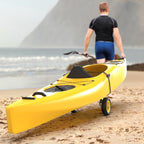 Bonnlo Portable Kayak Trolley Cart Collapsible Cast Aluminum Alloy with 10" Solid Wheels - Fits Canoes, Paddle Boards, Jon Boats, Float Mats & Watercraft Transport