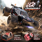 Brushless RC Car for Adults 46+ MPH - 1:14 Scale 4WD High Speed Off-Road Remote Control Truck, 2x3S LiPo Dual Battery 40-Min Runtime, 7-Mode LED Lights, Hydraulic Shocks | Professional Collector RC Truggy