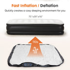 Inflatable Air Mattress with Built-In Pump – Double Height Blow-Up Airbed 16"/18"/21" Thick, 660 Lbs Capacity, Non-Slip Bottom – for Home, Guest Room, Camping & Outdoor Use