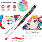 Acrylic Paint Markers Brush Tip Waterproof Quick-Drying Paint Pens for Rock Painting Wood Canvas Glass Ceramic Metal 12 to 168 Colors Art Craft Supplies Gift
