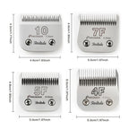 4-Pack A5 Dog Grooming Clipper Blades Set - Detachable Stainless Steel Blades #10 #7F #5F #4F Compatible with Andis Oster Heiniger & All A5 Series Clippers, Professional Pet Grooming Replacement Blades