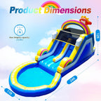 24.5 FT Inflatable Water Slide with Blower, Commercial Grade PVC Outdoor Water Slide 24.5x11x12 FT for Kids & Adults, Backyard Summer Fun Pool Party Slide - Heavy Duty, Easy Setup