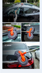 Adjustable Microfiber Car Cleaning Mop & Brush Set – Extendable Handle Wash Mop for Cars & Trucks, Soft Microfiber Brush for Scratch-Free Exterior Cleaning, Flawless Shine Every Time