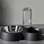 Automatic Pet Water Dispenser and Food Bowl Set for Cats and Small Dogs - Dual-Use Non-Slip Feeding Station with Durable PP Material, Easy-Clean Space-Saving Design, No Battery Required