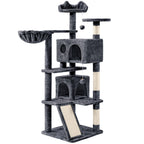 57-Inch Multilevel Cat Tree Tower with 2 Condos – Sisal Scratching Posts, Dangling Ball, Round Platform & Ladder for Indoor Kittens & Small Cats, 6 Colors, Christmas Gift for Cat Lovers
