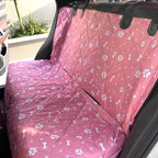 Pet Car Seat Back Protector Mat - Thickened Waterproof Dog Car Seat Cover for Back Seat, Scratch-Proof Kick Mat for Dogs & Cats, Pink Paw Print Car Accessory for Dog Owners