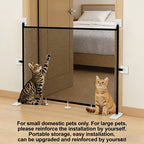 No-Drill Foldable Pet Safety Gate for Kittens and Puppies - Adjustable Portable Pet Fence Safety Net, Easy Indoor Stair Door Installation for Small Household Pets