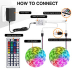 LED Strip Lights 100ft RGB Color Changing – Smart Remote Control, Stepless Dimming, Flashing & DIY Modes, Indoor TV Backlight, Bedroom, Living Room, Stairs, Party & Holiday Decor