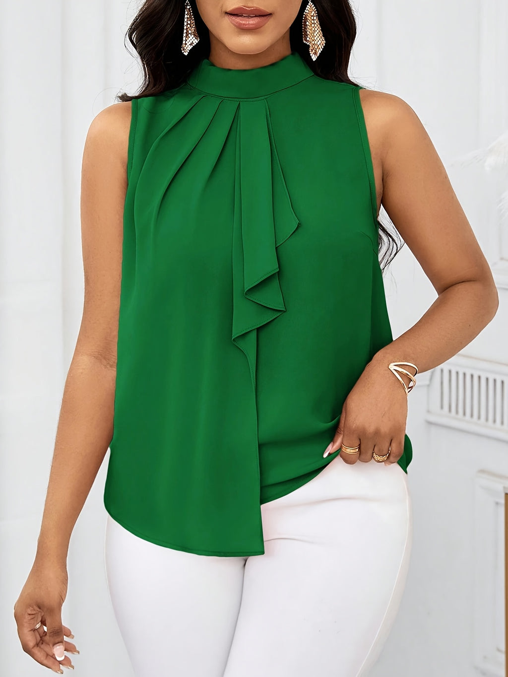 Women's Fashion Sleeveless Tank Top - Casual Short Sleeve Blouse | Lightweight Summer Everyday Chic Ladies Shirt New Arrival