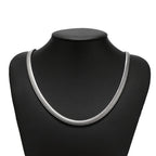 925 Sterling Silver Flat Snake Chain Necklace – Sleek Minimalist Unisex Jewelry, 20 Inch Smooth Serpentine Chain, Perfect Gift for Weddings, Parties, Christmas & Holidays