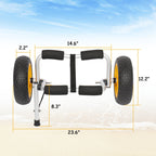 Bonnlo Portable Kayak Trolley Cart Collapsible Cast Aluminum Alloy with 10" Solid Wheels - Fits Canoes, Paddle Boards, Jon Boats, Float Mats & Watercraft Transport