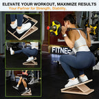 Adjustable Wooden Slant Board for Calf Stretching – Non-Slip Incline Wedge Stretcher for Squats Ankle Foot Mobility Heel Stretch Physical Therapy Balance