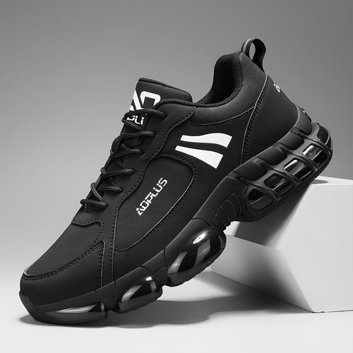 Men's Road Running Sneakers – Anti-Slip Wear-Resistant Lace-Up Athletic Shoes, All Season Low Top Casual Outdoor Sneakers, Blue Black White, Sizes US 6.5–13.5