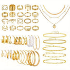 Retro Jewelry Set for Women 35-68pcs Butterfly Heart Star Moon Charms Elegant Mixed Lot Daily Wear & Gift