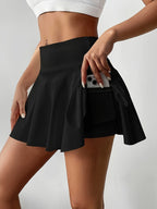Women's Athletic Pleated Tennis Skort 3-Pack High Waist with Pockets Stretchy Polyester Yoga Skirt Machine Washable Side Tie Detail Comfort Fit for Tennis Yoga Gym Dance Sizes S-XXL