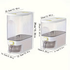 Large Rice Storage Container 11LB & 22LB with Measuring Cup and Time Markings, Airtight Grain Dispenser for Kitchen Pantry Organization, BPA-Free Food Storage Container for Rice Flour Dry Goods