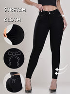 Women's High Waisted Skinny Jeans – Stretchy Denim with Button Accents & Multiple Pockets, Flattering Slim Fit for All Seasons, 11 Colors, Sizes S-XXL