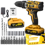 21V Brushless Cordless Impact Wrench & Drill Set – 4000mAh Li-ion Battery, Toolbox, Charger & Socket Accessories for Automotive, Home & Industrial Use