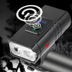 USB Rechargeable LED Bike Light Set with Whistle – 1500 Lumen 6+4 Modes Front & Rear Bicycle Lights, Power Display, Portable Safe Night Cycling Headlight & Taillight