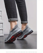 Men's Breathable Mesh Slip-On Sneakers – Lightweight Low-Top Casual Athletic Shoes with Rubber Sole, Round Toe, Monochrome Fabric Upper, Easy Wear Loafer-Style Footwear for Walking, Gym & Everyday Comfort, Spring & Summer