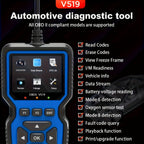 OBD2 Scanner Code Reader Car Diagnostic Tool Engine Fault Code Reader with Live Data Freeze Frame I/M Readiness for All OBDII Protocol Vehicles No Battery Required