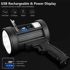 LED Rechargeable Flashlight 6 Modes 3 Color Filters USB & Solar Charging IPX4 Waterproof Tactical Flashlight for Camping Hiking Hunting Boating – Christmas & Holiday Gift