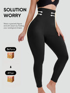 Butt Lifting Capri Leggings for Women – High Waist Tummy Control Yoga Pants, Squat Proof Stretchy Shaping Workout Capri, Apricot & Black