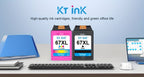 HP 67XL Ink Cartridge Replacement, Remanufactured 67XL Black & Color Ink for HP DeskJet 2732 2755 2752 2742, ENVY 6052 6055 6058 6075 Printer – High Yield, More Pages Per Cartridge