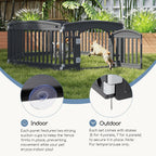 4 & 6 Panel Dog Pen Expandable Non-Slip Bottom Portable Indoor Outdoor Puppy Playpen with Safety Locking Door for Medium Dogs – Black & White
