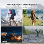 7-in-1 Tactical Hiking Staff – Extendable Foldable Multi-Tool Trekking Pole with Compass, Fire Starter, Saw Blade, Screwdriver & Pliers, Ergonomic Grip, Survival Camping Hiking Gift