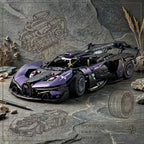 3332 Piece 1:8 Scale Supercar Building Blocks Set – Dark Purple Limited Edition Muscle Car Model Kit, Streamlined Body, Modular Design, Collectible Display Gift for Car Enthusiasts Boys & Adults