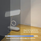 Adjustable LED Gooseneck Desk Lamp – Touch Control, Dimmable, Color Temperature Adjustment, USB & 18650 Rechargeable Battery Powered, Sunshade Indoor Task Light, White