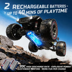 1:10 Brushless RC Car for Adults 37+ MPH - 4WD High Speed Off-Road Monster Truck, 2x3S 11.1V Battery 40-Min Runtime, Metal Gear Servo, Oil-Filled Shocks, Extra Swing Arms | Professional RC Crawler Gift