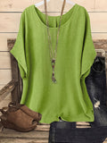 Women's Glossy Loose Fit Beach Top – Round Neck Short Sleeve Solid Color Vacation Shirt for Summer Casual Outing