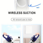 Cordless Handheld Vacuum Cleaner 5000Pa Strong Suction USB Rechargeable Portable Wireless Vacuum for Car Interior, Home, Office & Pet Hair – 40dB Low Noise, 2000mAh Battery, One-Click Dust Empty