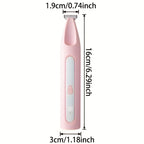 Pet Paw Hair Trimmer USB Rechargeable Cordless - Low-Noise Electric Shaver with LED Power Display for Dog & Cat Claws, Eyes, Ears & Face - Small Pet Grooming Trimmer (Pink)