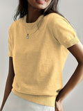 Women's Solid Color Short Sleeve Crew Neck T-Shirt – Lightweight Casual Basic Top for Spring Summer Fall