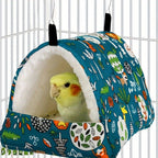 Warm Bird Nest Hammock Swing for Bird Cage - Cozy Plush Bird Bed Tower House for Parrots Parakeets Canaries Cockatiels - Hamster Breeding Nest Small Pet Sleeping House S/M/L/XL