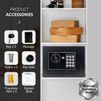Fireproof Home Safe with Digital Keypad, Keys & Passcode Lock – Includes Fireproof Money Bag, Sensor Light & Adjustable Shelf for Home Office Business Money Valuables