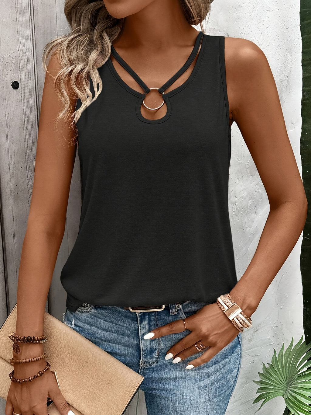 Women's Casual Summer Vest Top – Solid Color Semi-Sheer Knit Sleeveless Tank in 18 Colors, 95% Polyester Smooth Fabric