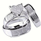 9 Piece Princess Cut Cubic Zirconia Bridal Wedding Ring Set for Women – Stackable Engagement Rings, Classic Jewelry Gift for Girlfriend & Wife