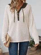 Women's Long Sleeve Hoodie Casual Pullover Sweatshirt Solid Color Loose Fit Cozy Everyday Wear Top Off-White Black Pink S M L XL XXL