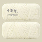 T-Shirt Fabric Yarn 400g (2 x 200g) Chunky Cotton Blend in 49 Colors – Soft Thick Yarn for Crochet Baskets, Bags, Rugs, Macrame & Knitting Projects – Beginner-Friendly Craft Yarn