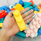 Large Granule Building Blocks Puzzle Toy for Toddlers & Kids - Big Brick STEM Construction Set for Brain Training, Fine Motor & Grasping Skills, 25 / 50 / 90pcs Bulk Pack, Birthday & Holiday Gift, Random Color