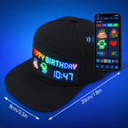 Programmable LED Light-Up Baseball Cap – Bluetooth App Scrolling Text & Animation, Rechargeable Flashing Hat for Parties Music Festivals Night Runs, Adjustable Teens Gift