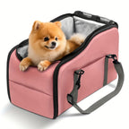 Pet Car Booster Seat with Safety Harness – Center Console Dog Car Carrier Nest for Small Dogs & Cats, Portable Travel Pet Bed, Easy-Clean Sturdy Construction, Multiple Colors
