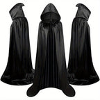 Halloween Black Death Cape 59 Inch Gothic Vampire Cloak for Adults – No Assembly Required, Flowing Silhouette Costume for Horror House, Carnival, Cosplay, Party, Festive Decoration