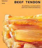 Dried Beef Tendon Dog Chews Natural High-Protein Jerky Treats & Chew Sticks for Training Rewards, All Breeds, 250g / 500g 2-Pack Options