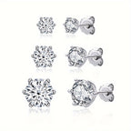 S925 Sterling Silver Moissanite Stud Earrings for Women – Vintage Elegant Style, 0.5CT 1CT 2CT 3CT, Gold & Silver, Daily Wear & Party Jewelry Gift