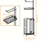 Freestanding Toilet Paper Holder – Metal Stand with 3 Reserve Roll Storage, Modern Bathroom TP Dispenser, No Drilling Required, Housewarming & Christmas Gift